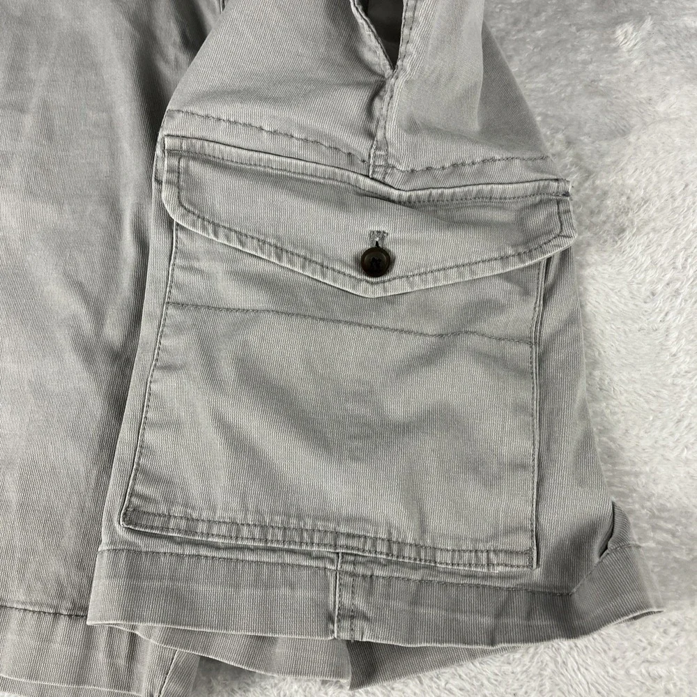Chaps Cargo Shorts Men's 36 Gray Stretch Cotton Casual Outdoor Pocket